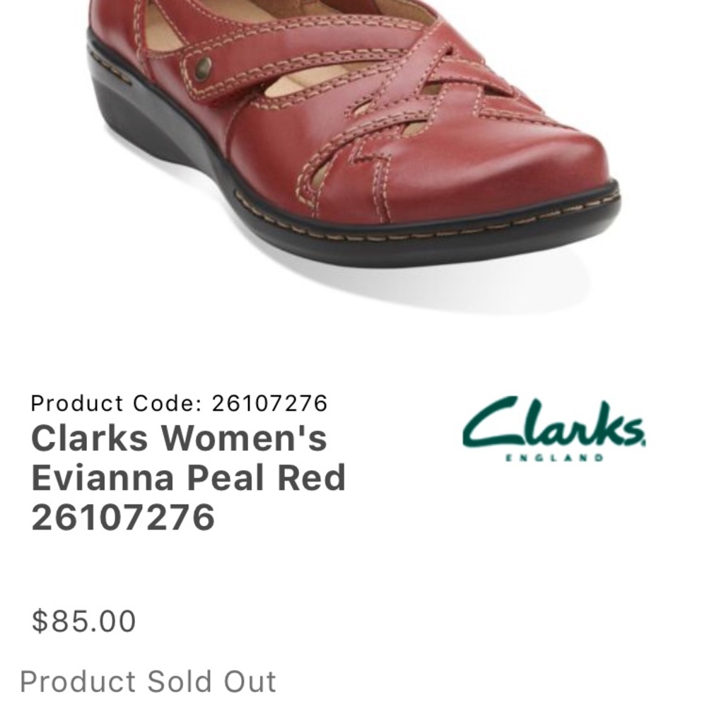 Clarks Evianna Peal Red Size 5.5 Women’s Shoe